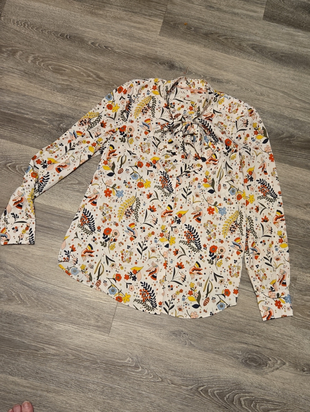 Boden Thelma Tie Neck Blouse Sz 2